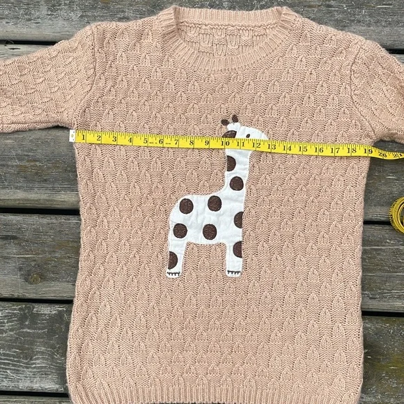cable knit pull over sweater with giraffe So soft - Picture 5 of 8